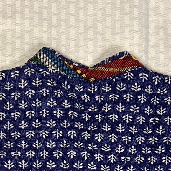 Upcycled Vintage Hippie/Boho Asian Inspired Reversible Quilted Vest Cotton M - Picture 4 of 9